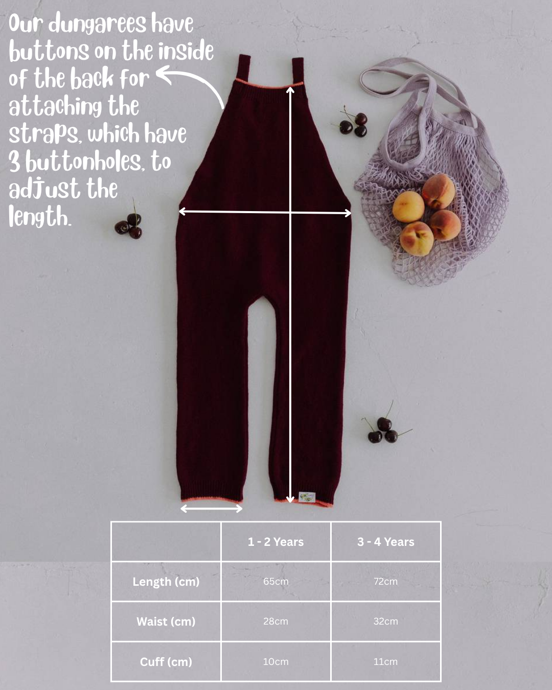 Cherry Cobbler Knitted Dungarees