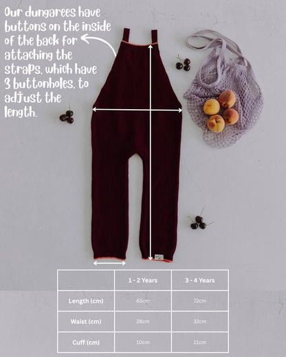 Cherry Cobbler Knitted Dungarees