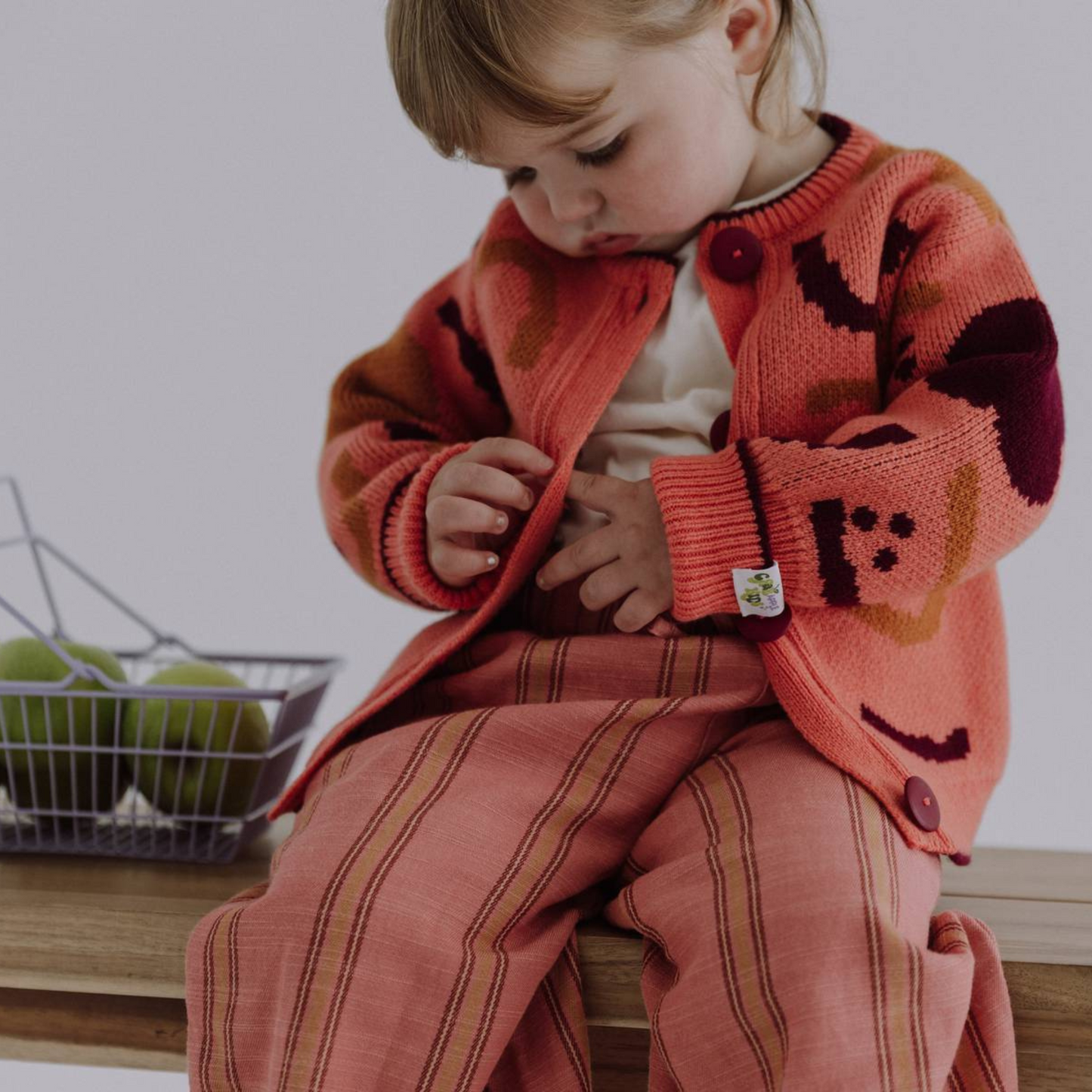 Peach Melba Patterned Cardigan