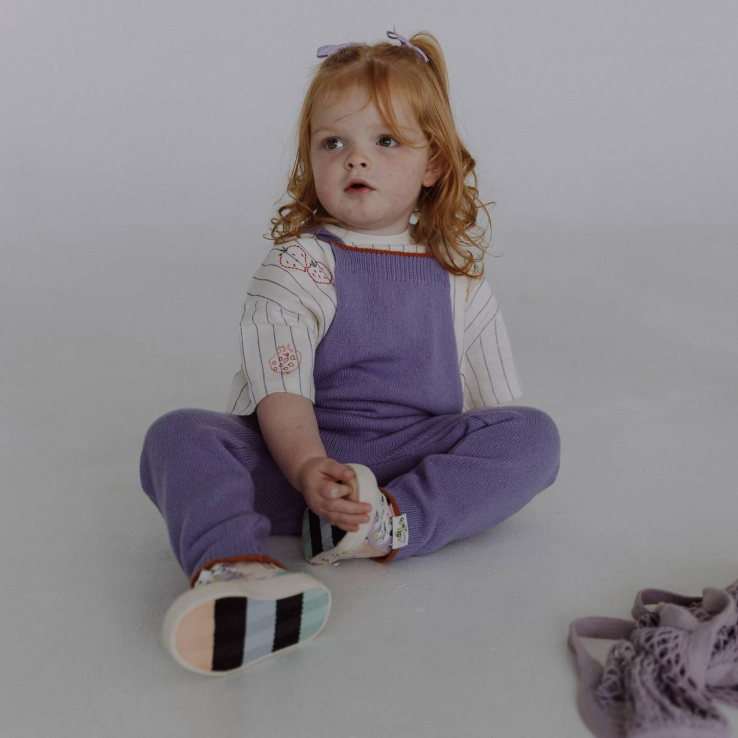 Lavender Mousse Knitted Dungarees