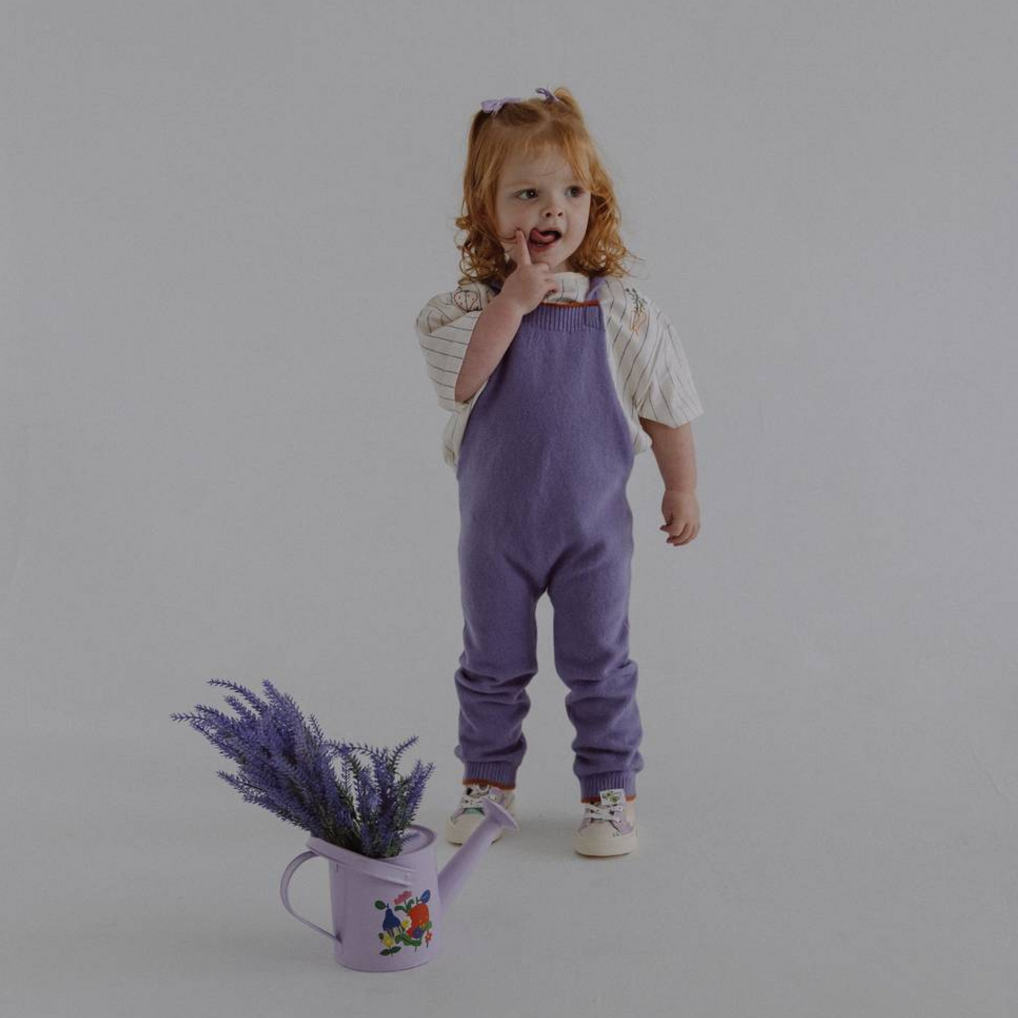 Lavender Mousse Knitted Dungarees